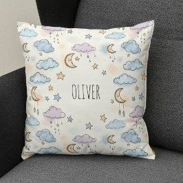 Dromerige sterren, manen en pluizige wolken kussen