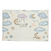 Dromerige sterren, manen en pluizige wolken kussensloop (Achterkant)