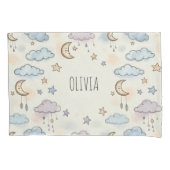 Dromerige sterren, manen en pluizige wolken kussensloop (Voorkant)