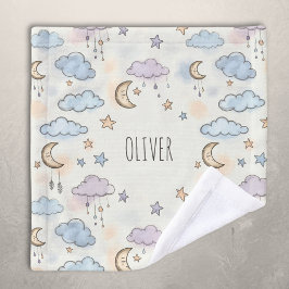 Dromerige sterren, manen en pluizige wolken washandje