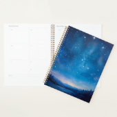 Dromerige sterrenhemel boven boslandschap olieverf planner (Display)