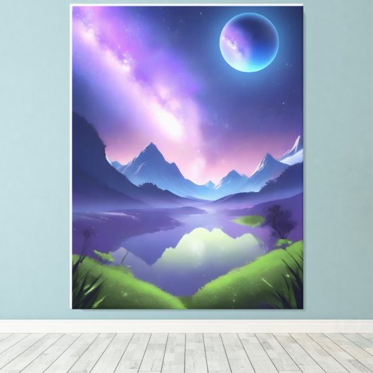 Dromerige sterrenhemel canvas afdruk (Insitu (Houten vloer))