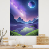 Dromerige Sterrennacht Poster (Keuken)