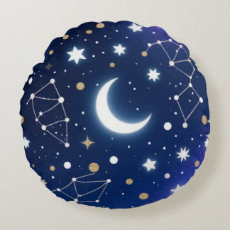Dromerige Sterrennacht Sky Sierkussen - Celestial Rond Kussen