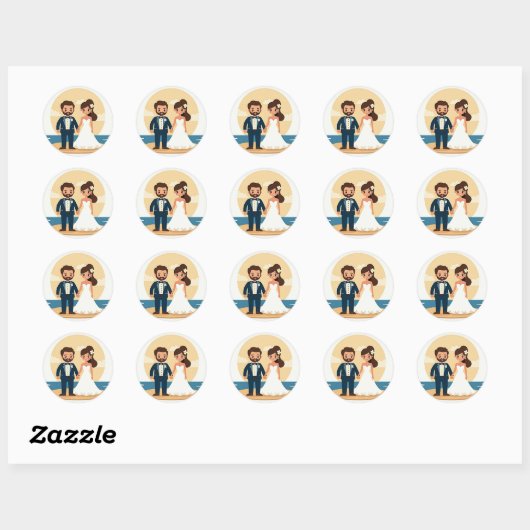Dromerige strand bruiloft Sticker (Vel)