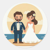Dromerige strand bruiloft Sticker (Voorkant)