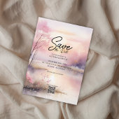 Dromerige Summer Beach Palm Tree Bewaar de datum Kaart