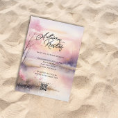 Dromerige Summer Beach Palm Tree bruiloft uitnodig Kaart