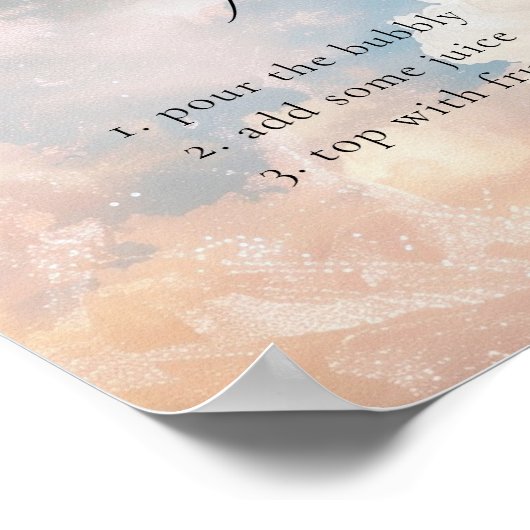 Dromerige Sunset Cloud 9 Mimosa Bar Sign Poster (Hoek)