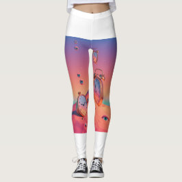 Dromerige surrealistische woestijnklokken Leggings