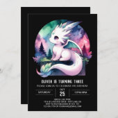 Dromerige Sweet Dragon Verjaardag Kaart (Voorkant / Achterkant)