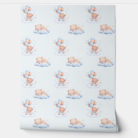 Dromerige Teddy Bear Nursery Wallpaper Behang (Afrollen)