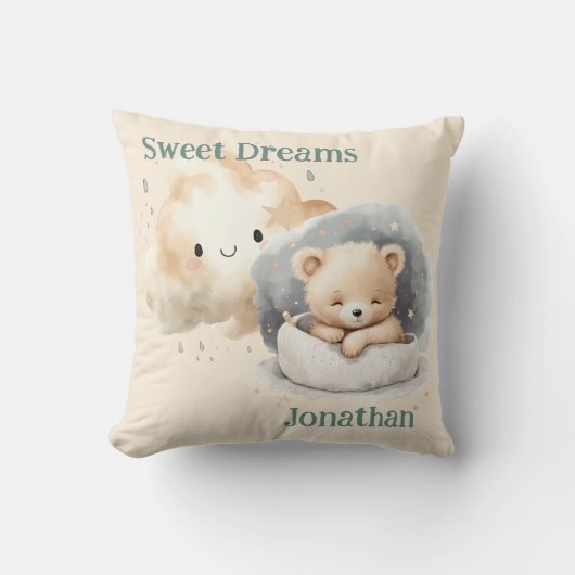 Dromerige teddybeer lucht ontwerp kussen (Voorkant)