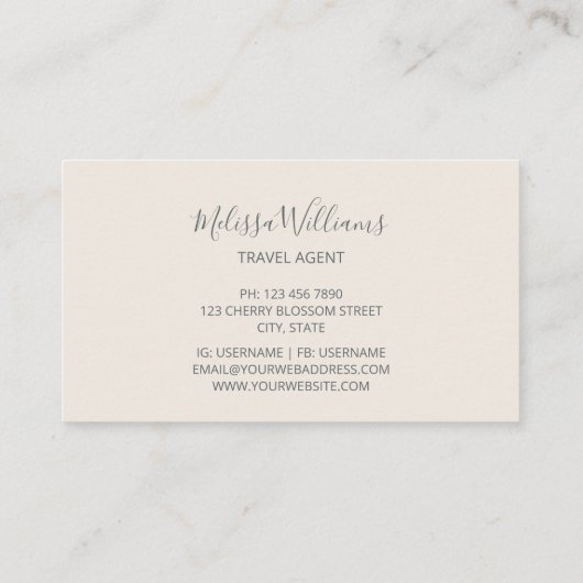 Dromerige transparante bloemen Logo Visitekaartje (Achterkant)