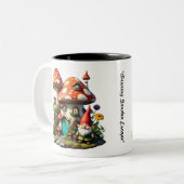 "Dromerige tuin scene" Tweekleurige Koffiemok (Voorkant links)