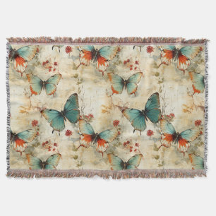 Dromerige Turquoise Vlinder Cottage Tuin Bloemen Deken