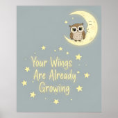 Dromerige uil & maan kwekerij poster (Voorkant)