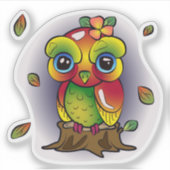 dromerige uil sticker (Voorkant)