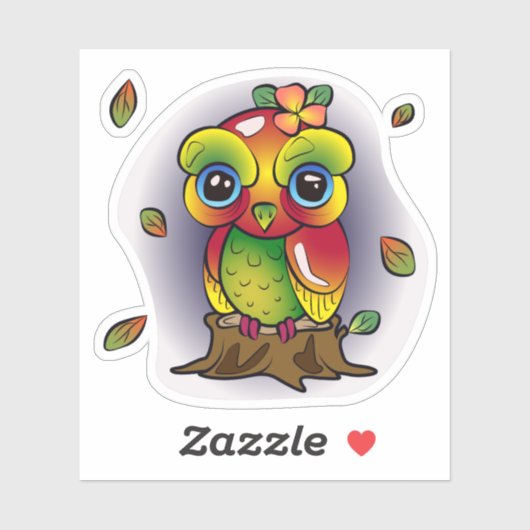 dromerige uil sticker (Vel)