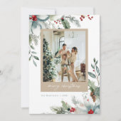 Dromerige vakantie-aquarel bloemkerstkaart feestdagenkaart (Voorkant)