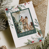 Dromerige vakantie Waterverf Bloemen Kerst Kaart