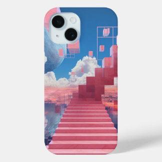 Dromerige Vaporwave Trap iPhone 15 Hoesje