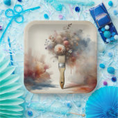 Dromerige verfkwast bloem bos papieren bordje (Feest)