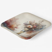 Dromerige verfkwast bloem bos papieren bordje (Gebogen)