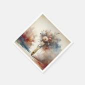 Dromerige verfkwast bloem bos servet (Hoek)