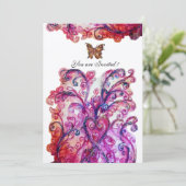 DROMERIGE VERSIERINGEN helderrood roze paars vilt Kaart (Staand voorkant)