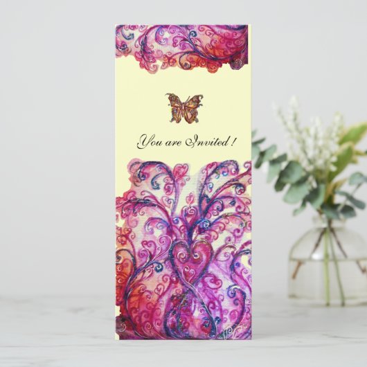 DROMERIGE VERSIERINGEN helderrood roze paars zilve Kaart (Staand voorkant)