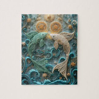 Dromerige Vissen - Papier Quilling Legpuzzel