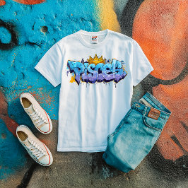 Dromerige Vissen Zodiac Graffiti Airbrush met Kroo Tri-Blend Shirt