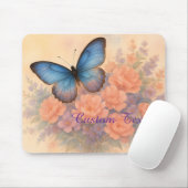Dromerige Vlinder Bloemen Roos Kantoor Accessoire Muismat (Met muis)