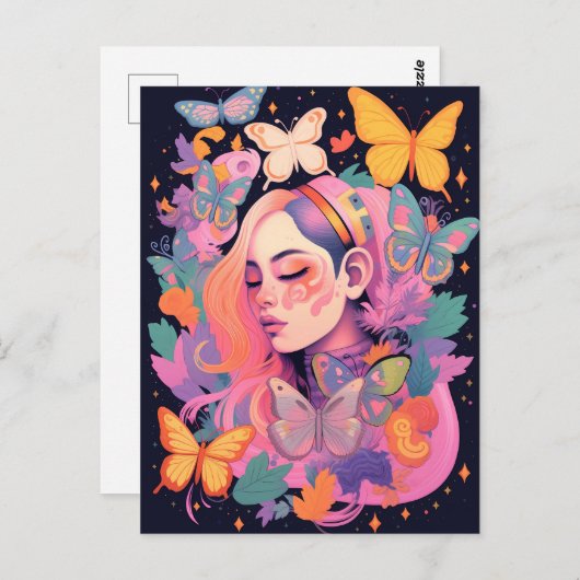 Dromerige vlinder Briefkaart (Voorkant / Achterkant)