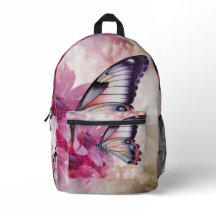 Dromerige vlinder met roze bloemen