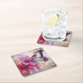 Dromerige vlinder met roze bloemen kartonnen onderzetters (Insitu)