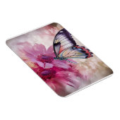 Dromerige vlinder met roze bloemen magneet (Rechterzijde)