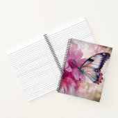 Dromerige vlinder met roze bloemen notitieboek (Binnen)