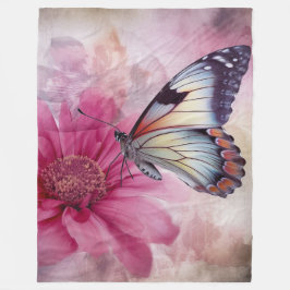 Dromerige vlinder op bloemendoek fleece deken