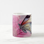 Dromerige vlinder op bloemendoek koffiemok (Center)