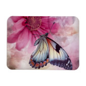 Dromerige vlinder op bloemendoek magneet (Horizontaal)