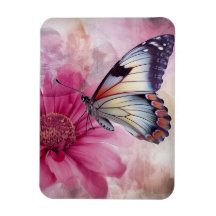 Dromerige vlinder op bloemendoek