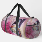 Dromerige vlinder op bloemendoek plunjezak (Rechterhoek)