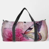 Dromerige vlinder op bloemendoek plunjezak (Achterkant)