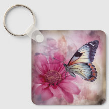 Dromerige vlinder op bloemendoek