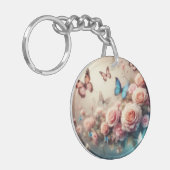 Dromerige Vlinders en rozen Sleutelhanger (Voorkant Links)