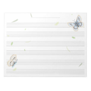 Dromerige Vlinders Muziek Manuscript Papier Muzika Notitieblok
