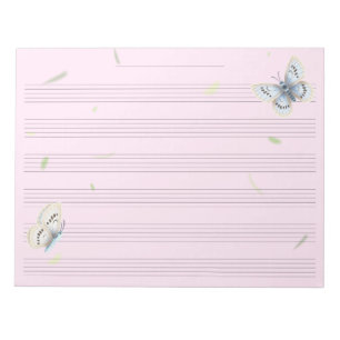 Dromerige Vlinders Muziek Manuscript Papier Muzika Notitieblok