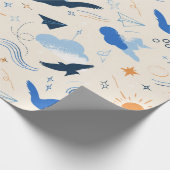 Dromerige Vogels en Wolken Inpakpapier (Hoek)
